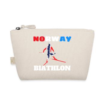 Biathlete silhouette with Norwegian flag - Organic Pouch - nature - Front