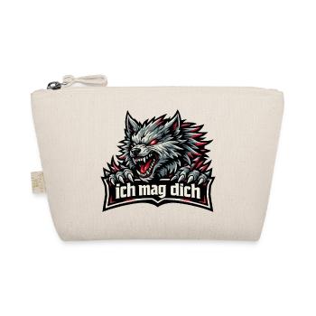 Fenriswolf Spruch – Ich mag dich - Bio-Täschchen - Natur - Vorne
