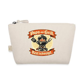 Papa am Grill – Vatertag Geschenk Design - Bio-Täschchen - Natur - Vorne