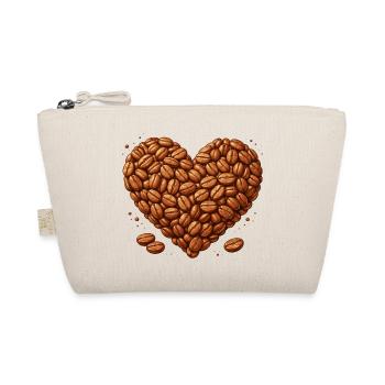 Heart of Coffee Beans Illustration - Organic Pouch - nature - Front