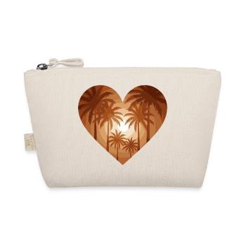 Palm Sunset in Heart Silhouette Design - Trousse biologique - nature - Devant