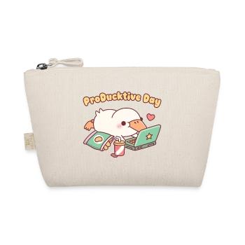 Cute Duck Chilling With Laptop ProDucktive Day - Organic Pouch - nature - Front