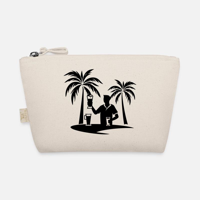 Silhouette de plage de palmiers de vacances Trousse biologique