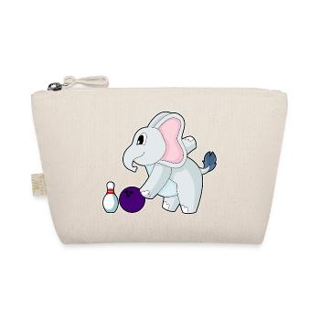 Elefant Bowling Bowlingkugel Pin - Bio-Täschchen - Natur - Vorne