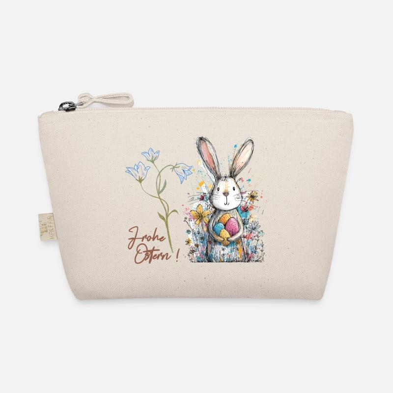 Osterhase mit bunten Eiern Bio-Täschchen