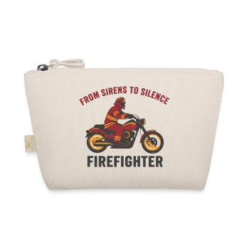 Firefighter Biker Badge Stencil Art - Organic Pouch - nature - Front