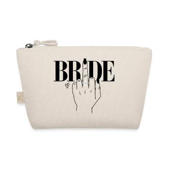 Naughty Bridal Ring Finger Engagement Bachelor Party - Organic Pouch - nature - Front
