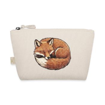 Schlafender Fuchs im Retro Vintage Stil - Bio-Täschchen - Natur - Vorne