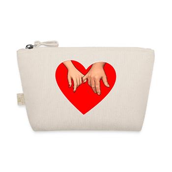 Holding hands heart - Organic Pouch - nature - Front