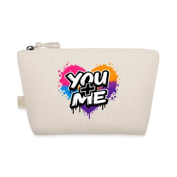 You + Me Streetart Schriftzug Bunt - Bio-Täschchen - Natur - Vorne