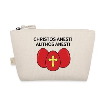 Christos Anesti Alithos Anesti Greek Easter Egg - Organic Pouch - nature - Front