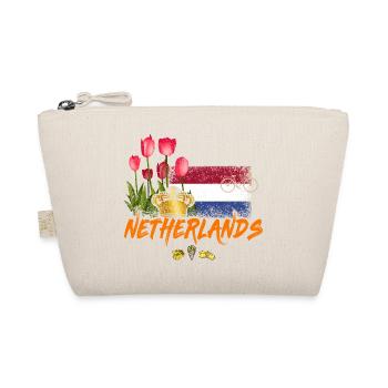 Netherlands Vintage Holland Flag Tulip Souvenir - Organic Pouch - nature - Front