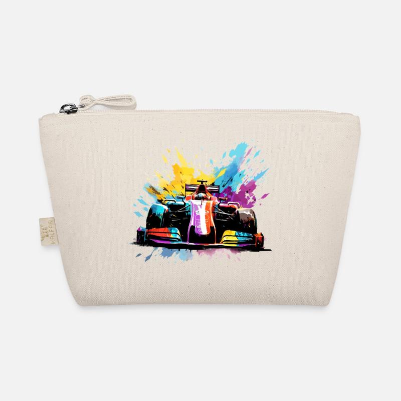 Rennwagen-Geschwindigkeit Bunte Splash-Art-Rennfahrer Bio-Täschchen