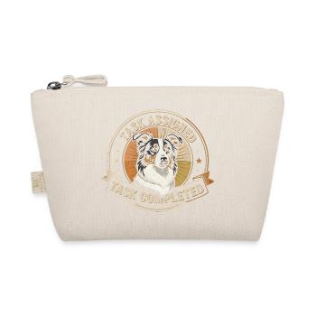 Task completed | Border Collie Badge - Organic Pouch - nature - Front