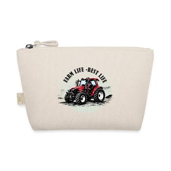 Farm Vibes – Roter Traktor Retro Halftone - Bio-Täschchen - Natur - Vorne
