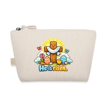 Kawaii Kruzifix He is Risen Ostern Jesus - Bio-Täschchen - Natur - Vorne