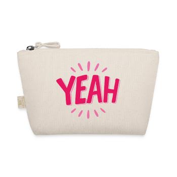 Yeah Pink Schriftzug mit Strahlen - Bio-Täschchen - Natur - Vorne