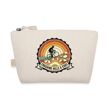 Crushing Hills & Eggs Retro Cycling Badge - Organic Pouch - nature - Front