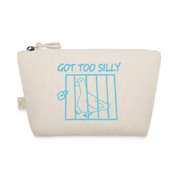 Bird in cage with the text Got Too Silly - Organic Pouch - nature - Front
