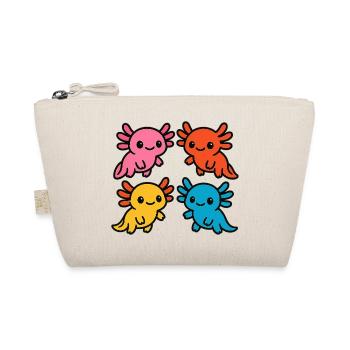 Süßer Axolotl Bunte Farben Niedliches Design - Bio-Täschchen - Natur - Vorne