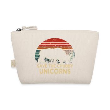 Save The Chubby Unicorns Retro Rhino Slogan - Bio-Täschchen - Natur - Vorne
