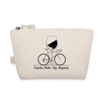 Garda: Ride Sip Repeat Bike & Wine Art - Organic Pouch - nature - Front