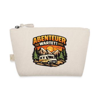 Abenteuer wartet Camper Vanlife Shirt - Bio-Täschchen - Natur - Vorne