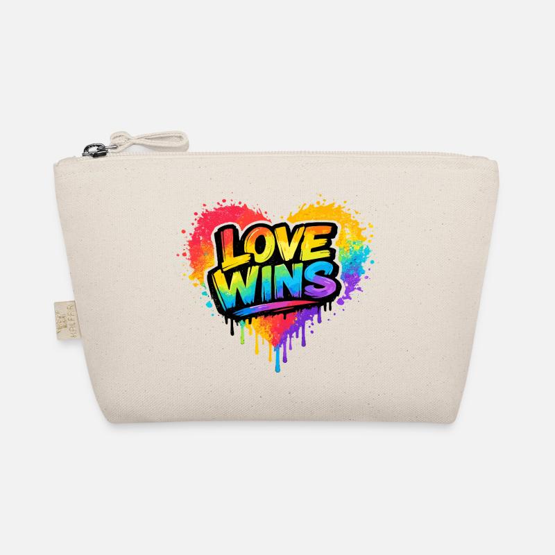 Love Wins Regenbogen Statement für Pride Bio-Täschchen