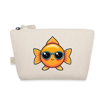 Retro Fish Blue Glasses - Organic Pouch - nature - Front
