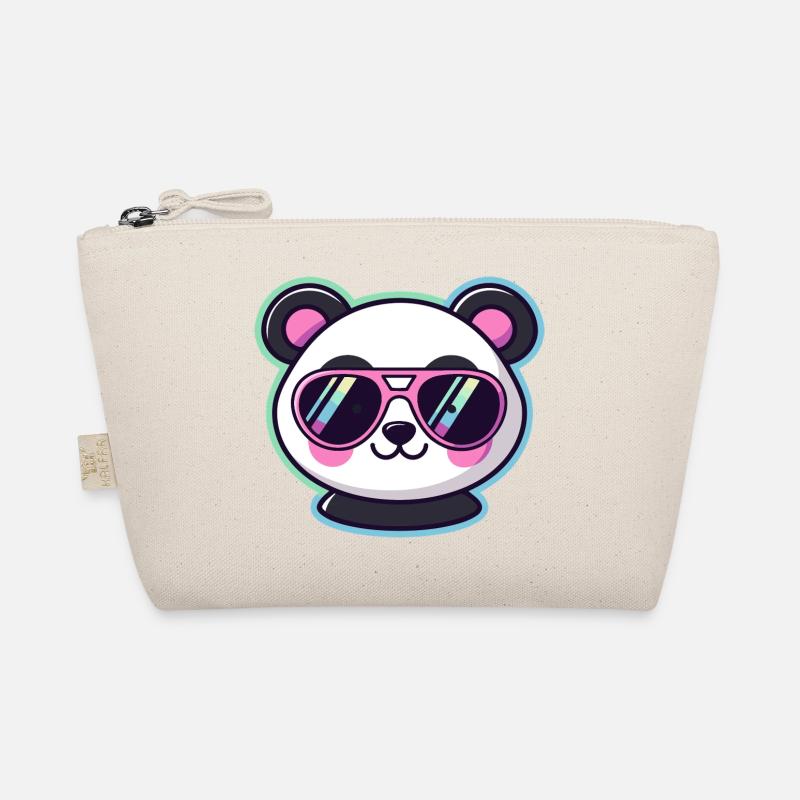 Panda pop retro pink glasses Organic Pouch