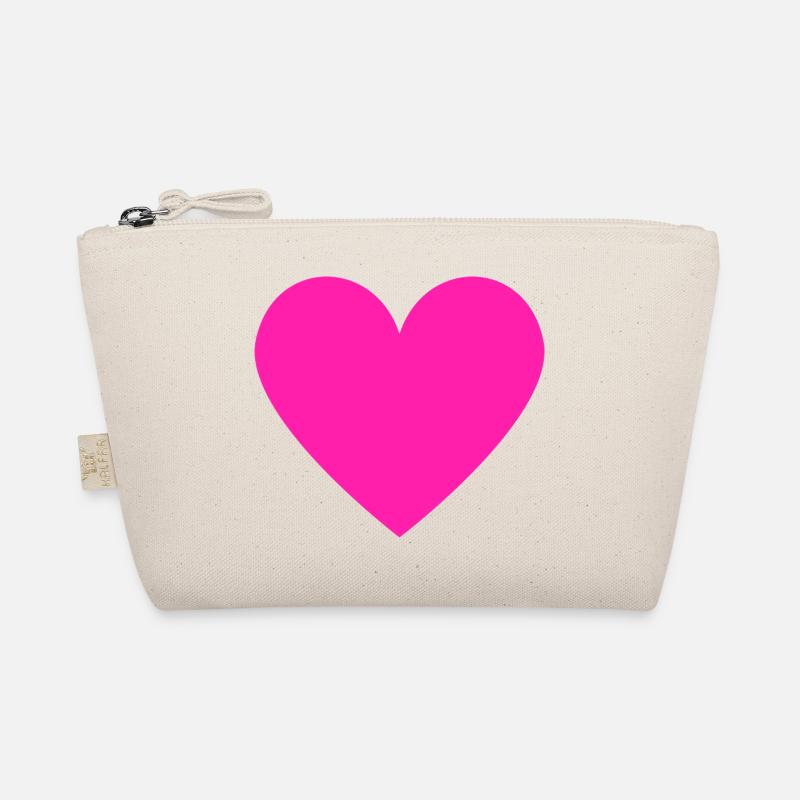 Herz Neon Pink Retro Style Bio-Täschchen