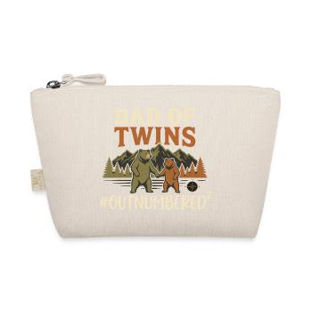 Dad of Twins Outnumbered Papa Zwillinge - Organic Pouch - nature - Front