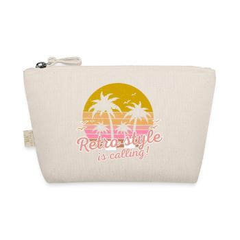 Retro-Sonnenuntergang mit Palmen - Bio-Täschchen - Natur - Vorne