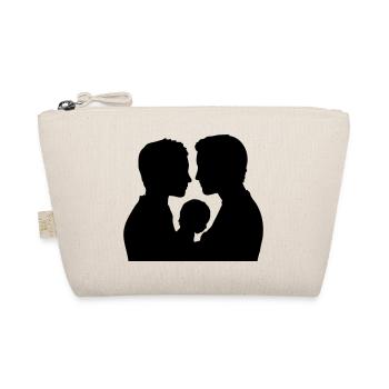 Family Silhouette Parents Children Love Together - Organic Pouch - nature - Front