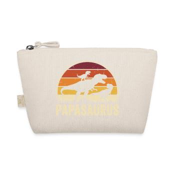 Papasaurus Dad Dinosaur Father Papa - Organic Pouch - nature - Front