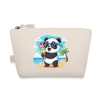 Panda sur la plage avec de la glace - Trousse biologique - nature - Devant