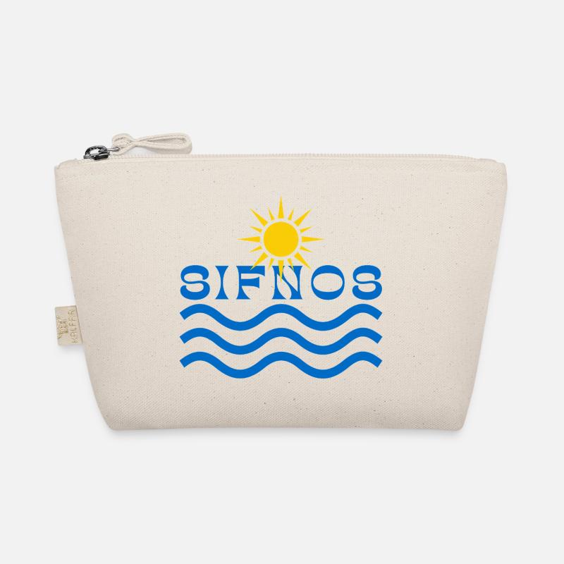 Sifnos Sun and Waves Emblem Organic Pouch