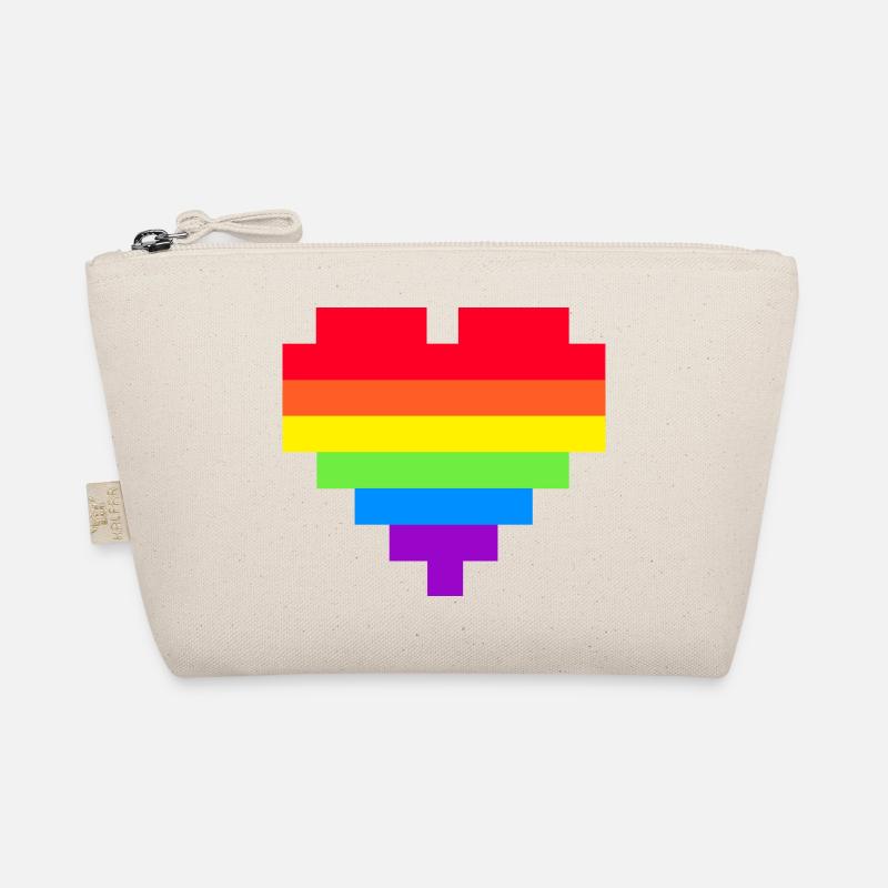 Pixel Cœur Drapeau arc-en-ciel Trousse biologique