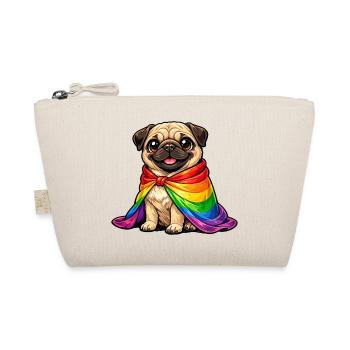 Pug Pride Dog Manteau arc-en-ciel LGBTQ - Trousse biologique - nature - Devant