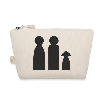 Couple with dog – Loving family design - Organic Pouch - nature - Front
