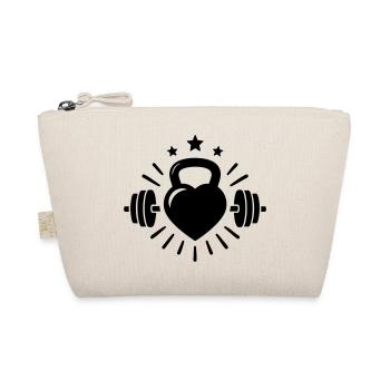 Kettlebell Heart Dumbbell – Love Lifting - Organic Pouch - nature - Front