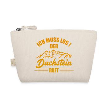 Ich muss  los der Dachstein ruft Goldgelb - Bio-Täschchen - Natur - Vorne