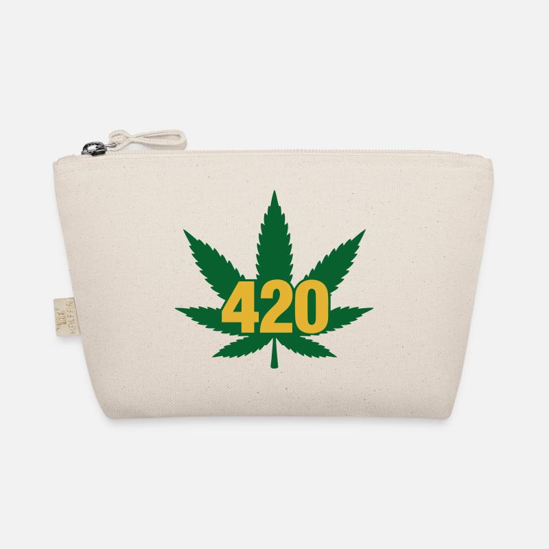 420 Cannabis Leaf Emblem Organic Pouch