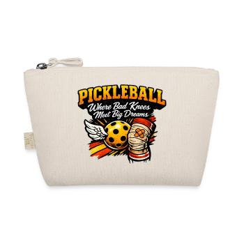 Pickleball Große Träume, Knie Power - Bio-Täschchen - Natur - Vorne