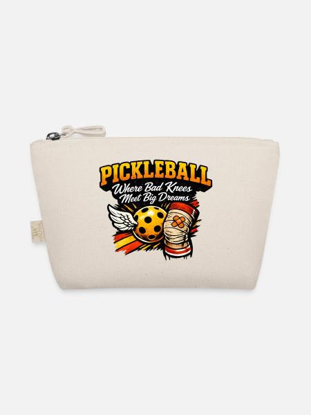 Pickleball Große Träume, Knie Power - Bio-Täschchen - Natur - Vorne