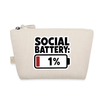  Social Battery 1 Prozent Low Energy Introvert - Bio-Täschchen - Natur - Vorne
