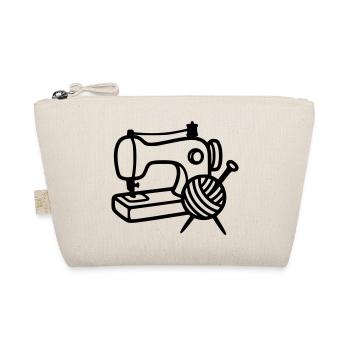 Sewing Machine Wool Knitting Sewing Handmade - Organic Pouch - nature - Front
