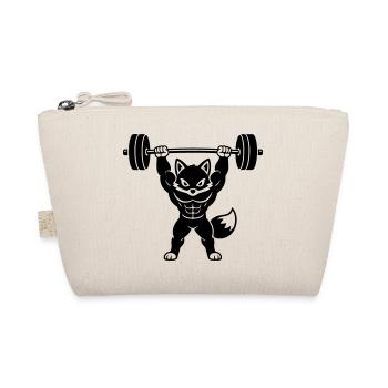 Muscle fox lifts heavy dumbbell - Organic Pouch - nature - Front