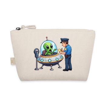 Extraterrestrial in UFO bureaucracy scene - Organic Pouch - nature - Front