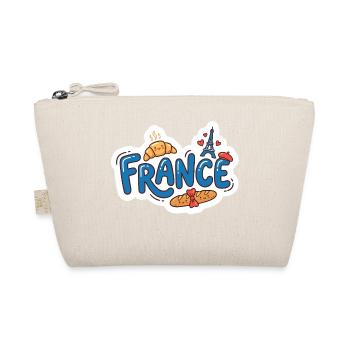 Sticker France Kawaii Croissant Paris - Organic Pouch - nature - Front